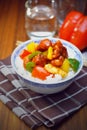 sweet and sour pork with rice