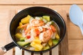 sweet and sour sauce fried with seafood shrimp squid Royalty Free Stock Photo