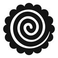 Sweet spiral biscuit icon, simple style