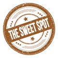 THE SWEET SPOT text on brown round grungy stamp