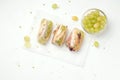 sweet spring rolls of fruits Royalty Free Stock Photo