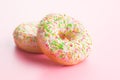 Sweet sprinkled donuts.