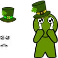 Sweet St patrick day character cartoon kawaii expresions set pack illustration Royalty Free Stock Photo