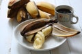 Sweet steamed banana or `Pisang rebus`