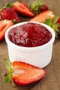 Sweet strawberries jam Royalty Free Stock Photo