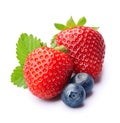 Sweet strawberry and blueberries Royalty Free Stock Photo