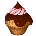 Sweet Strawberry Chocolate Muffin