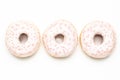 Sweet strawberry donuts on white background isolated Royalty Free Stock Photo