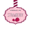 Sweet Strawberry Jam Pink Template Label With Berries