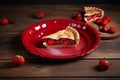 Sweet strawberry pie plate. Generate Ai Royalty Free Stock Photo