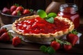 Sweet strawberry pie. Generate Ai Royalty Free Stock Photo