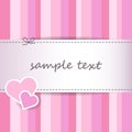 Sweet striped pink valentine day greeting card background - scrapbooking papers - sew