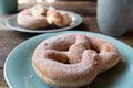 Sweet sugar pretzel. Traditional german yeast pastry or krapfen