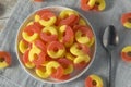 Sweet Sugary Peach Gummy Candy Rings