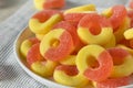 Sweet Sugary Peach Gummy Candy Rings