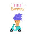 Sweet summer - cute ice cream character makes fun