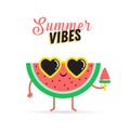 Sweet summer - cute watermelon character vector illustrations