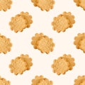 Sweet Swedish almond thins with ginger and cinnamon (Pepparkaka or Pepparkakor biscuits) repeat seamless pattern