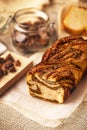 Sweet swirl bread walnut babka Royalty Free Stock Photo