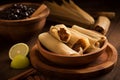 Sweet tamales bowl mexican food. Generate Ai