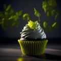 Sweet and Tangy Lemon Cupcakes with a Dollop of Whipped Cream - Generative AI Royalty Free Stock Photo