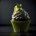 Sweet and Tangy Lemon Cupcakes with a Dollop of Whipped Cream - Generative AI Royalty Free Stock Photo