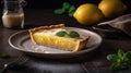 A sweet and tangy lemon tart with a crisp pastry crust created with Generative AI