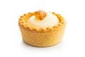 Sweet tarlets. Tasty mini tarts. Mini pie with cream isolated on white background