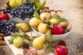Sweet and tasty autumn organic fruits