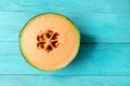 Sweet and tasty cantaloupe melon cutted