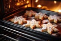 sweet tasty homemade christmas cookies baking in the oven