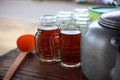 sweet tea on a wooden table. Royalty Free Stock Photo