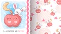 Sweet teddy rabbit - seamless pattern