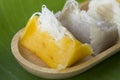 Sweet Thai banana coconut milk ingredients concept