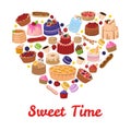 Sweet Time Lettering and Confectionery Heart Card