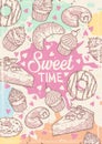 Sweet time vintage flyer colorful Royalty Free Stock Photo