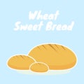 sweet toast illustration on blue background