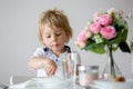 Sweet toddler boy, drinking water at home Royalty Free Stock Photo