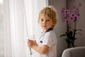 Sweet toddler boy, drinking water at home Royalty Free Stock Photo