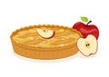 Sweet traditional Apple Pie with apples icon vector