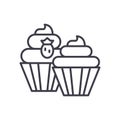 Sweet treats black icon concept. Sweet treats flat vector symbol, sign, illustration. Royalty Free Stock Photo