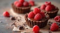 Sweet Treats, Mini Heart-Shaped Chocolate Tarts with a Raspberry on Top, Bento cake, Dessert Finesse