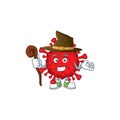 Sweet and tricky Witch dangerous coronaviruses cartoon character