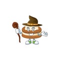 Sweet and tricky Witch white cream alfajor cartoon character