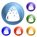 Sweet truffle icons set vector Royalty Free Stock Photo