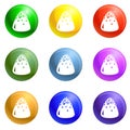 Sweet truffle icons set vector Royalty Free Stock Photo