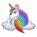 Sweet Unicorn cloud vector illustration