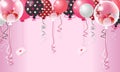 Sweet Valentine Balloon In Pink Background - Vector