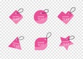 Sweet valentine banner vector, pink tag isolated on transparency background ep04 Royalty Free Stock Photo