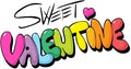 Sweet valentine design - colorful letters